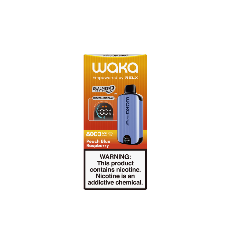 RELX Japan Disposable Vape RELX WAKA soPro DM8000i Peach Blue Raspberry Flavor Flavour 30mg/ml Nicotine RELX 日本製使い捨て電子タバコフレーバー ピーチブルーラズベリー 30mg/mlニコチン
