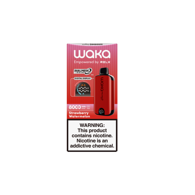 RELX Japan Disposable Vape RELX WAKA soPro DM8000i Strawberry Watermelon Flavor Flavour 30mg/ml Nicotine RELX 日本製使い捨て電子タバコフレーバー ストロベリースイカ 30mg/mlニコチン
