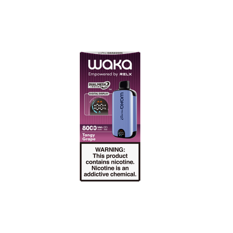 RELX Japan Disposable Vape RELX WAKA soPro DM8000i Tangy Grape Flavor Flavour 30mg/ml Nicotine RELX 日本製使い捨て電子タバコフレーバー タンジーグレープ 30mg/mlニコチン
