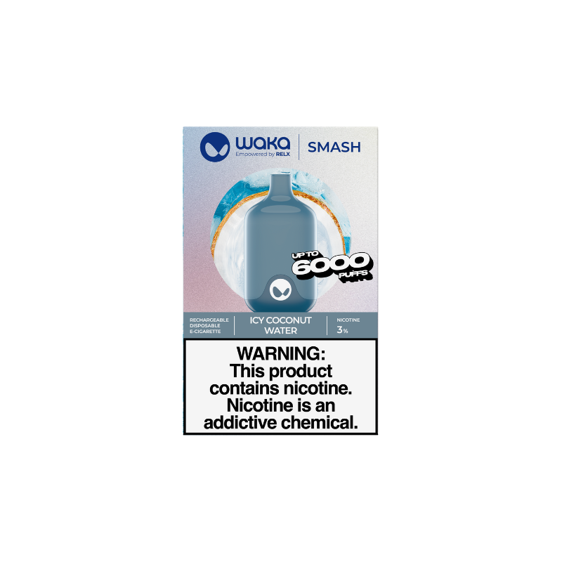 RELX Japan Disposable Vape RELX WAKA SMASH Icy Coconut Water Flavor Flavour 30mg/ml Nicotine RELX 日本製使い捨て電子タバコフレーバー アイスココナッツウォーター 30mg/mlニコチン
