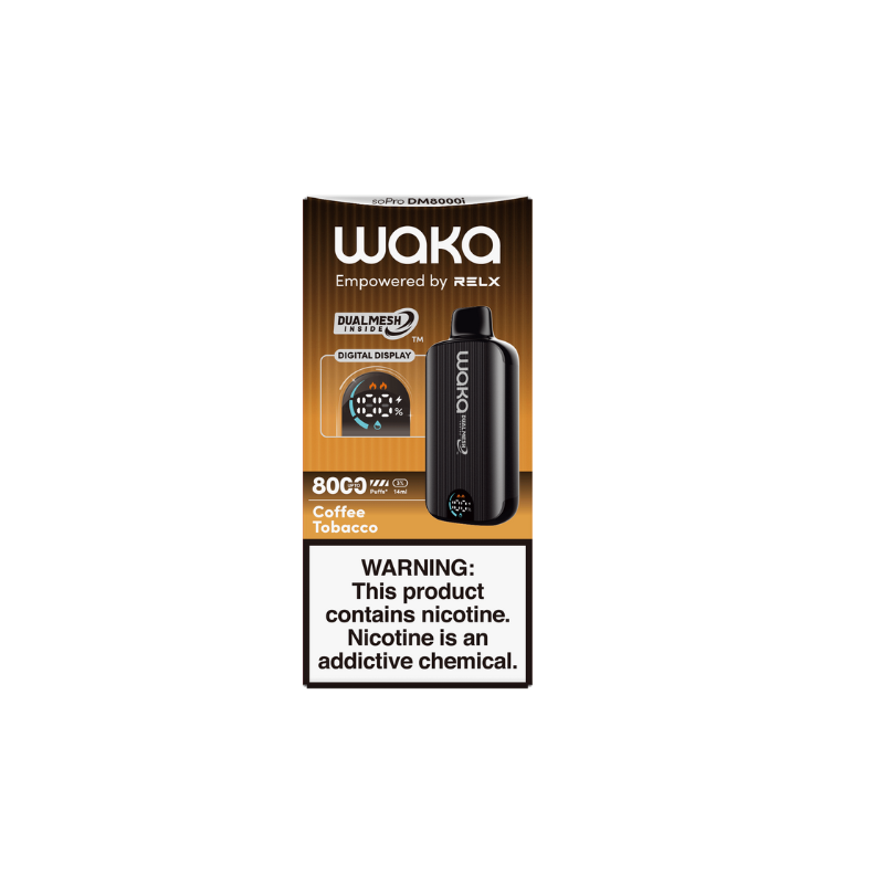 RELX Japan Disposable Vape RELX WAKA soPro DM8000i Coffee Tobacco Flavor Flavour 30mg/ml Nicotine RELX 日本製使い捨て電子タバコフレーバー コーヒータバコ 30mg/mlニコチン
