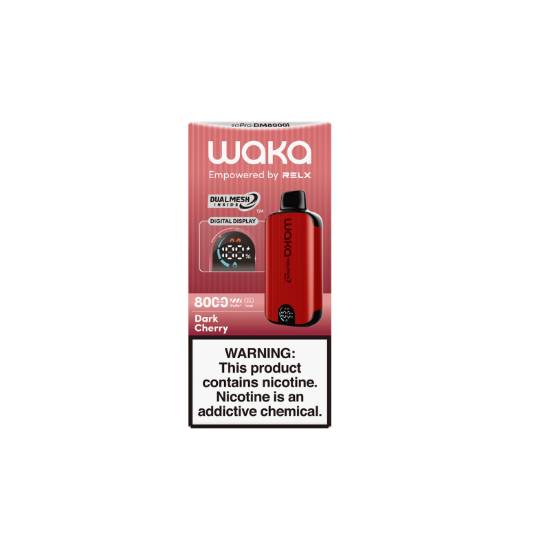 RELX Japan Disposable Vape RELX WAKA soPro DM8000i Dark Cherry Flavor Flavour 30mg/ml Nicotine RELX 日本製使い捨て電子タバコフレーバー ダークチェリー 30mg/mlニコチン
