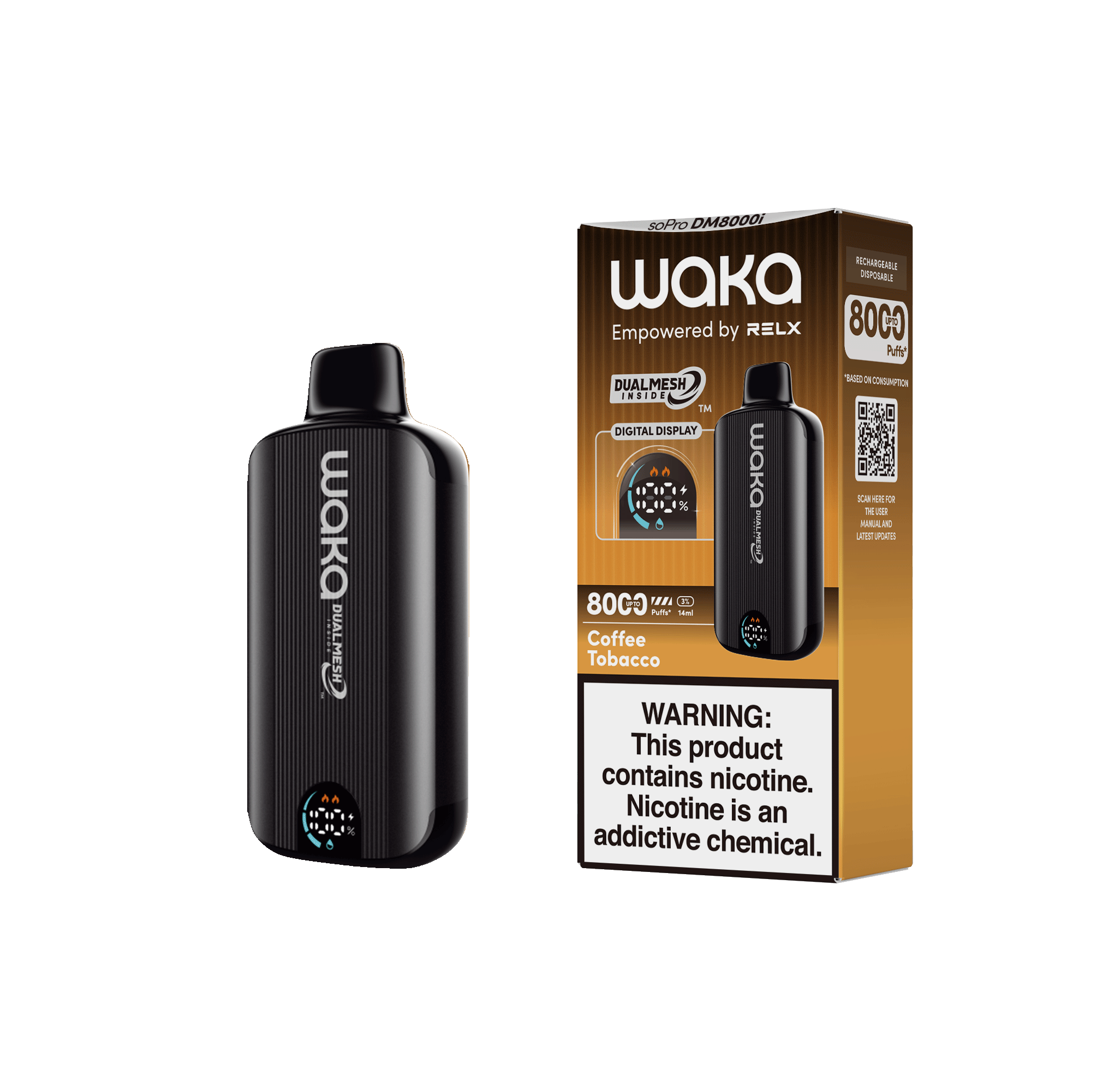 Shop RELX Japan Disposable Vape WAKA soPro DM8000i Coffee Tobacco Price USD10.6 RELX 使い捨て電子タバコを購入する コーヒータバコ価格¥2980今すぐ注文
