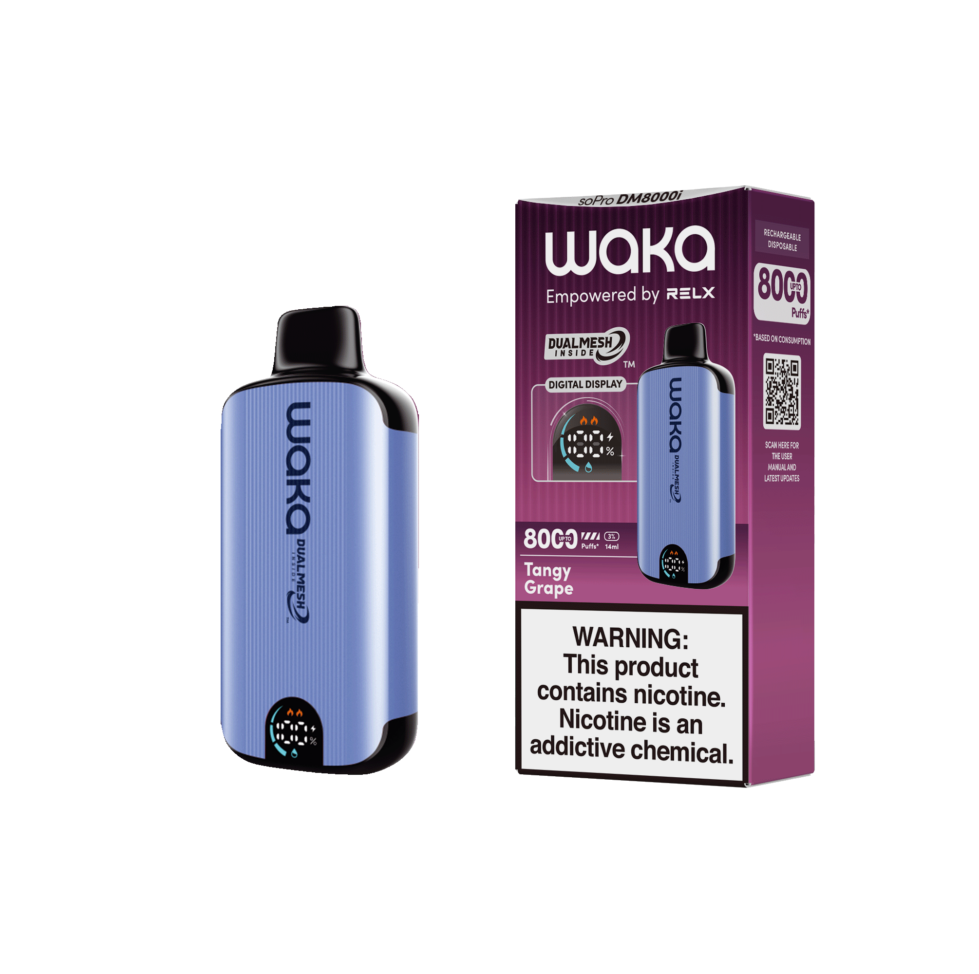 Shop RELX Japan Disposable Vape WAKA soPro DM8000i Tangy Grape Price USD10.6 RELX 使い捨て電子タバコを購入する タンジーグレープ価格¥2980今すぐ注文
